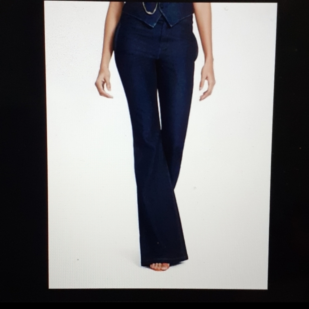 299$ POLO Ralph Lauren 70s Indigo Wide Leg jeans Women sz 10 (Waist34 x Length41